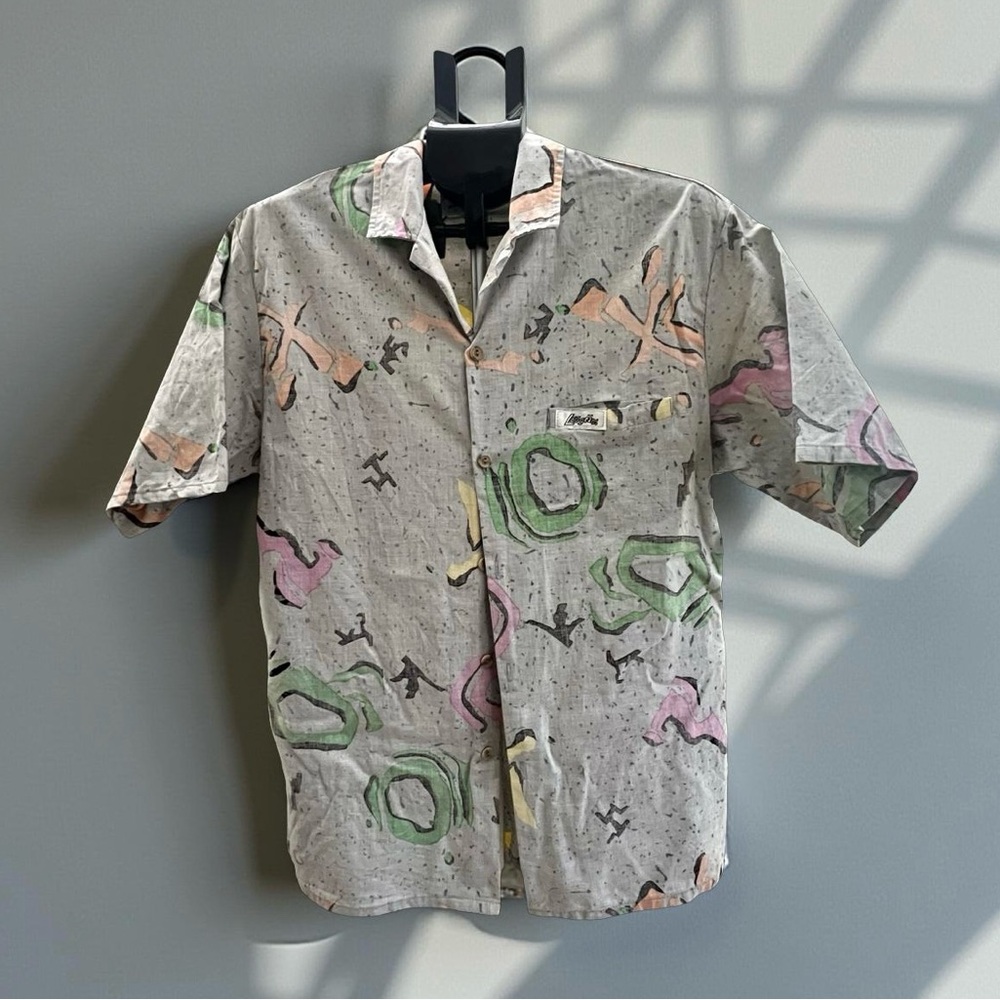 vintage 1980s Short Sleeve New Wave Abstract Shirt by Legoons